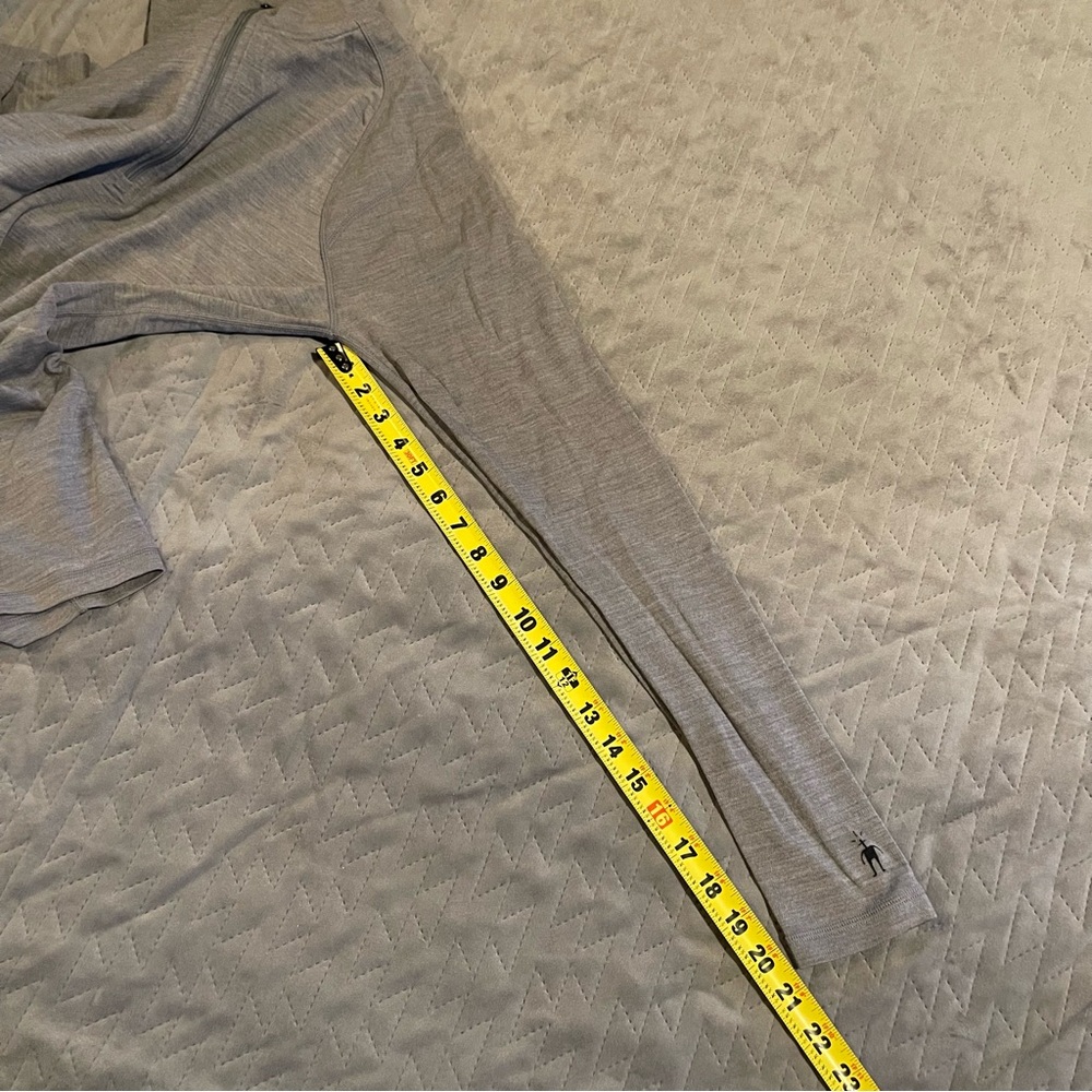 Smartwool 1/4 zip shirt mens medium‎ pre-owned condition gray - Picture 10 of 12
